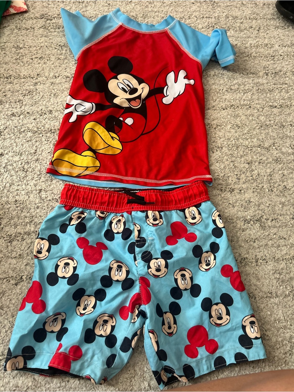 Disney Mickey Mouse Rash guard and Swim Trucks Set Size 5T